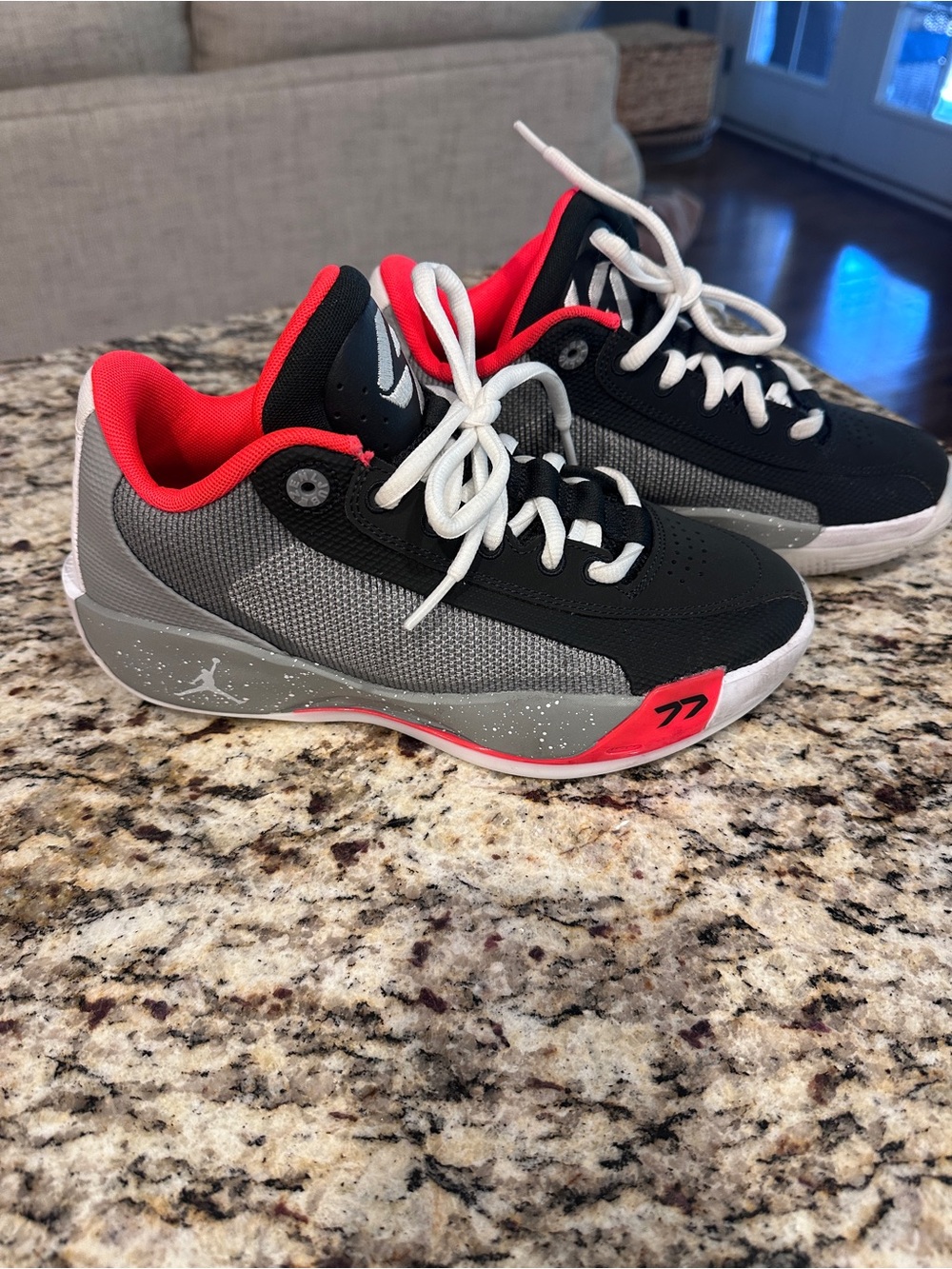 Nike Jordan Kids Sneakers - Black, Gray & Red Trim